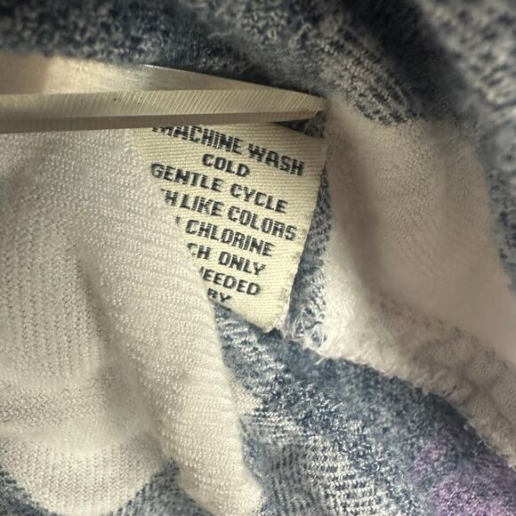 Caffe Marrakesh Womens Long Sleeve Button-Up Soft Grey/Purple Plaid Shirt Small - Picture 11 of 11